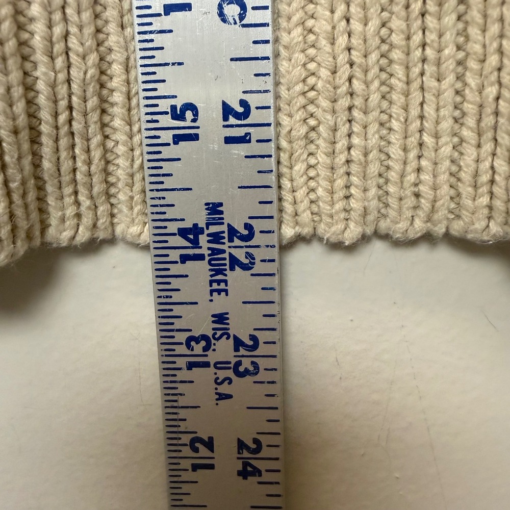 Lucky Brand V-Neck Sweater Womens XL Cream Excellent Chunky Knit Pullover - Picture 3 of 6